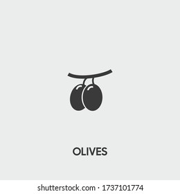 olives icon. olives vector on gray background