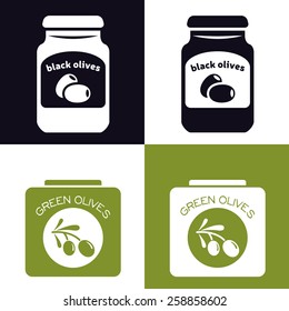 olives in jar and in can
