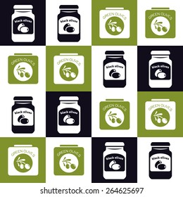 olives jar and can seamless pattern