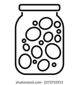 Olives jar icon outline vector. Food pickle. Canning cook