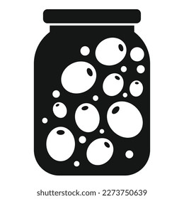 Olives jar icon simple vector. Food pickle. Canning cook