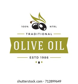 Olives Label on White Background.