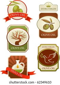 Olives labels collection isolated on white background.