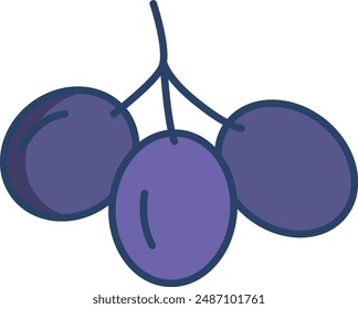 Olives linear color illustration icon