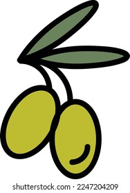 Olives linear icon vector illustartion