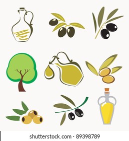 Olives and olive oil labels