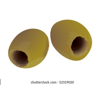 olives on white