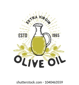 Olives retro label isolated on white background.Vector ullistration.