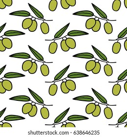 olives seamless doodle pattern
