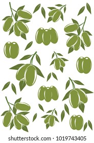 olives seamless pattern