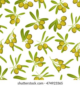 Olives Seamless Pattern Background Green Olive Stock Vector (Royalty ...