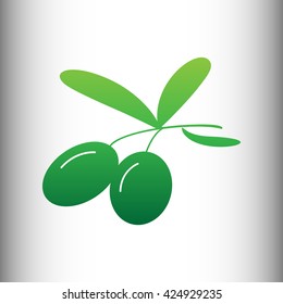 Olives sign. Green gradient icon