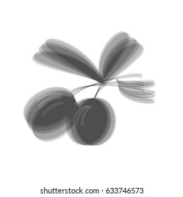 Olives sign illustration. Vector. Gray icon shaked at white background.