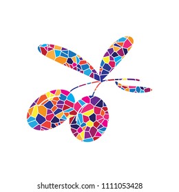 Olives sign illustration. Vector. Stained glass icon on white background. Colorful polygons. Isolated.