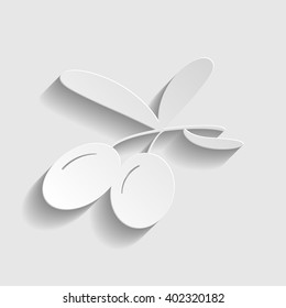 Olives sign. Paper style icon