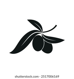 Olives silhouette. Vector drawing on a white background.