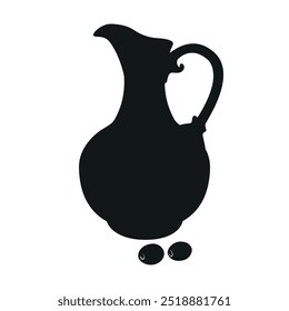 Olives silhouette. Vector drawing on a white background.
