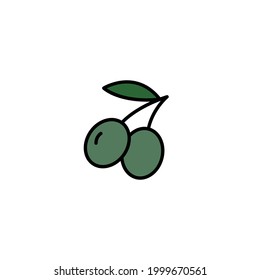 Olives simple thin line icon vector illustration