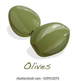 olives vector isolated on white