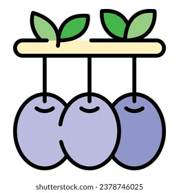 Olives vegetables icon outline vector. Olive plant. Food bottle color flat