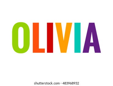 Olivia female name vector background 