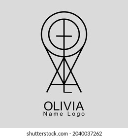 OLIVIA Name Logo Modern illustration Creative Name logo design