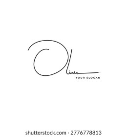 Olivia name signature logo vector design
