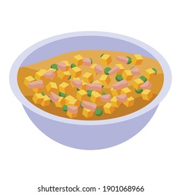 Olivier salad icon. Isometric of olivier salad vector icon for web design isolated on white background