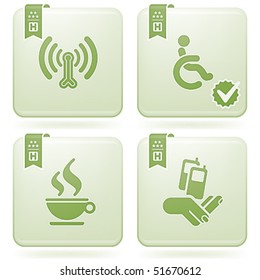 Olivine 2D Squared Icons Set: Hotel