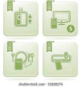 Olivine 2D Squared Icons Set: Hotel