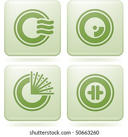Olivine Square 2D Icons Set: Abstract