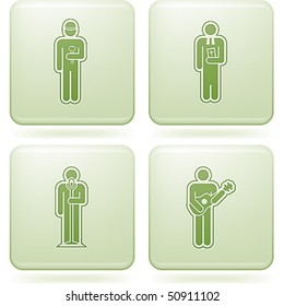 Olivine Square 2D Icons Set: Occupation
