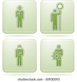 Olivine Square 2D Icons Set: Occupation