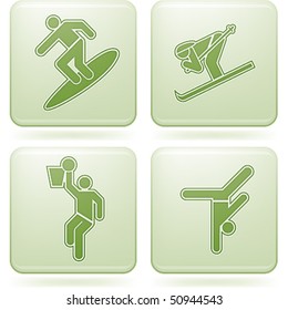 Olivine Square 2D Icons Set: Sport