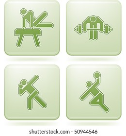 Olivine Square 2D Icons Set: Sport