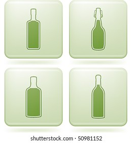 Olivine Square 2D Icons Set: Alcohol bottles