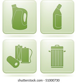 Olivine Square 2D Icons Set: Cleaning