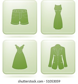 Olivine Square 2D Icons Set: Woman's Clothing