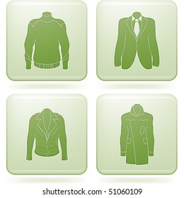 Olivine Square 2D Icons Set: Man's Clothing