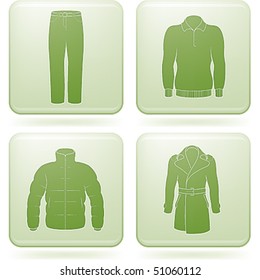 Olivine Square 2D Icons Set: Man's Clothing