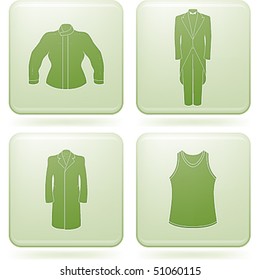 Olivine Square 2D Icons Set: Man's Clothing