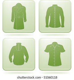 Olivine Square 2D Icons Set: Man's Clothing