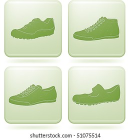 Olivine Square 2D Icons Set: Woman's Shoes