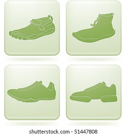 Olivine Square 2D Icons Set: Sport Shoes