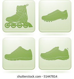 Olivine Square 2D Icons Set: Sport Shoes