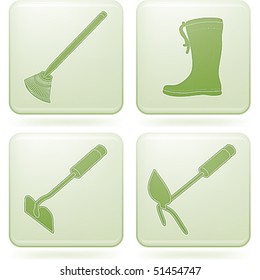 Olivine Square 2D Icons Set: Garden Tools