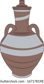 Olla (a water pottery container from the Egyptian heritage made of clay) - jar - isolated on white background
