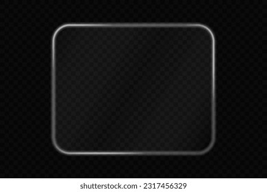 ollection of futuristic hud light white frame. Technological background. Light glass white frames square, oval, rectangle, circle. HUD PNG. Vector Illustration.