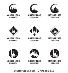 Colección de Diseños de Logotipo de Mezquita Minimalista
