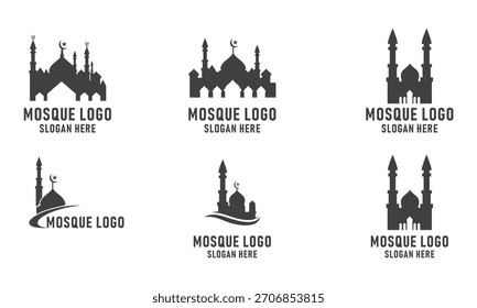 Colección de Diseños de Logotipo de Mezquita Minimalista
